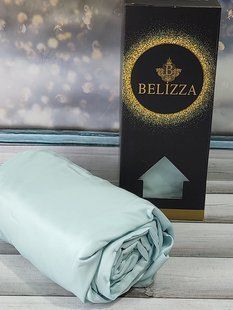 Mint 160х200см., сатиновая простыня на резинке Belizza