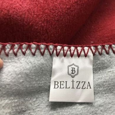 Хлопковый плед двухсторонний Belizza bordo-gri