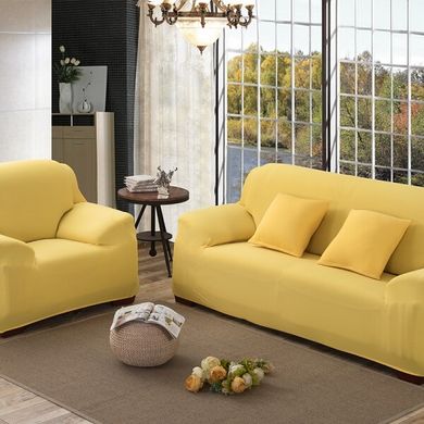 Набір еластичних чохлів на диван + 2 крісла Homytex Жовтий