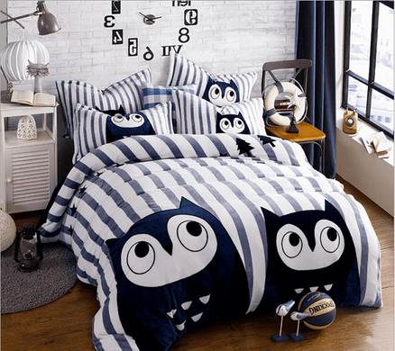 Плюшевое постельное белье полуторное Homytex Owls