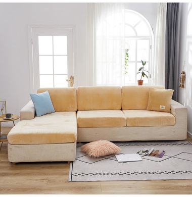 Чехлы на диванные подушки - сидушки Homytex Бежевый 145*185 (85/90)+20см.