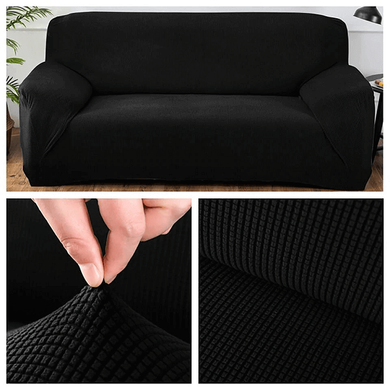 Набор чехлов на диван+2 кресла трикотаж жаккардовый Homytex Черный