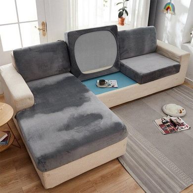 Чехлы на диванные подушки - сидушки Homytex Светло-серый 100*120 (50/70)+20см.