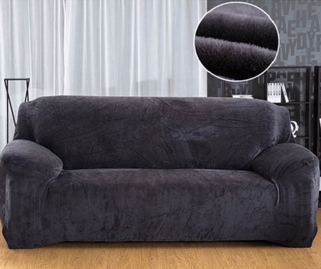 Чехол на 2х местный диван замша/микрофибра Homytex Темно-серый