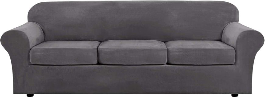 Чохли на диванні подушки сидіння Homytex Світло-сірий 150*190 (50/70)+20см.