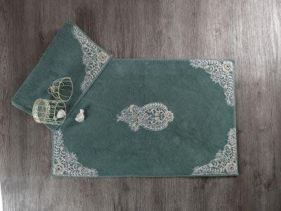 Набор ковриков для ванны с кружевом Maco home lotus yesil