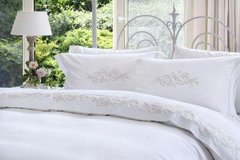 Элитное постельное белье с вышивкой PEPPER HOME Lucy beyaz