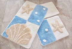 Набір килимків для ванної 3 пр. ALESSIA deniz yildizi mavi