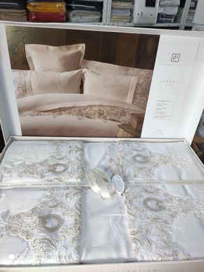 Элитное постельное белье с вышивкой Pupilla clasic ekru