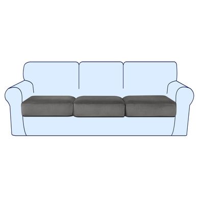 Чехлы на диванные подушки - сидушки Homytex Темно-серый 100*120 (50/70)+20см.